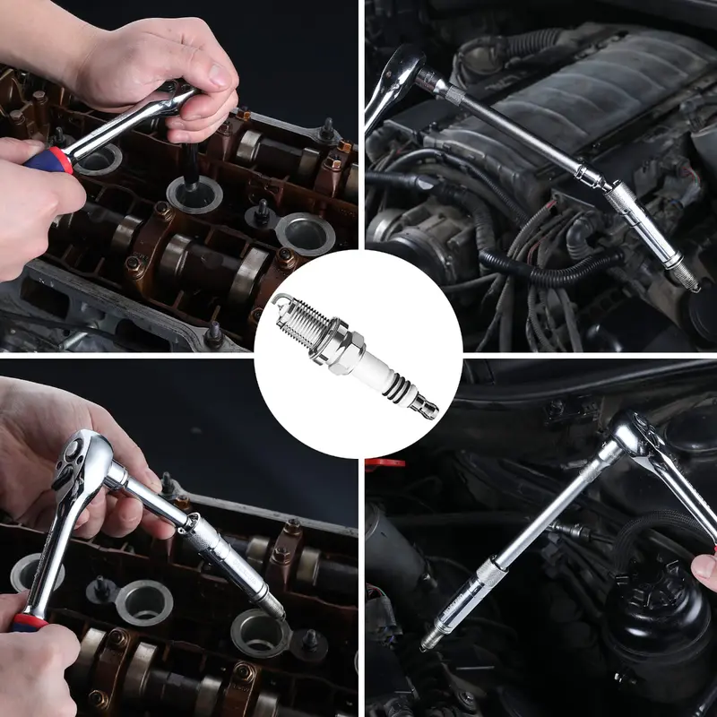 WORKPRO 3-teiliges Set – Dünne 14-mm-Steckschlüssel mit 6- und 10-Zoll-Verlängerungen, magnetischer Schwenk-Zündkerzensteckschlüssel