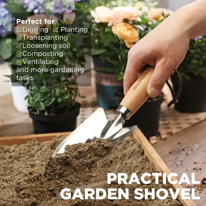 WORKPRO 3-teiliges Unkrautstecher-Set: Unkrautstecher, Fugen-Unkrautstecher und Handhacke für den Garten