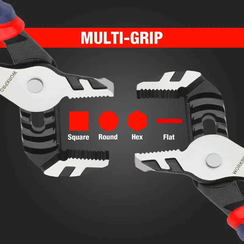 WORKPRO 3-teiliges, verstellbares Multifunktions-Groov-Joint-Zangen-Set
