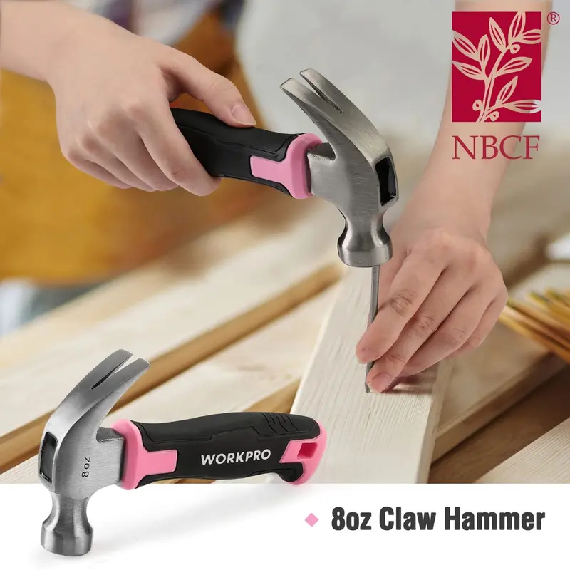 WORKPRO 35-teiliges Haushalts-Toolset in Rosa/Blau mit Aufbewahrungs-Toolbox – Pink Ribbon