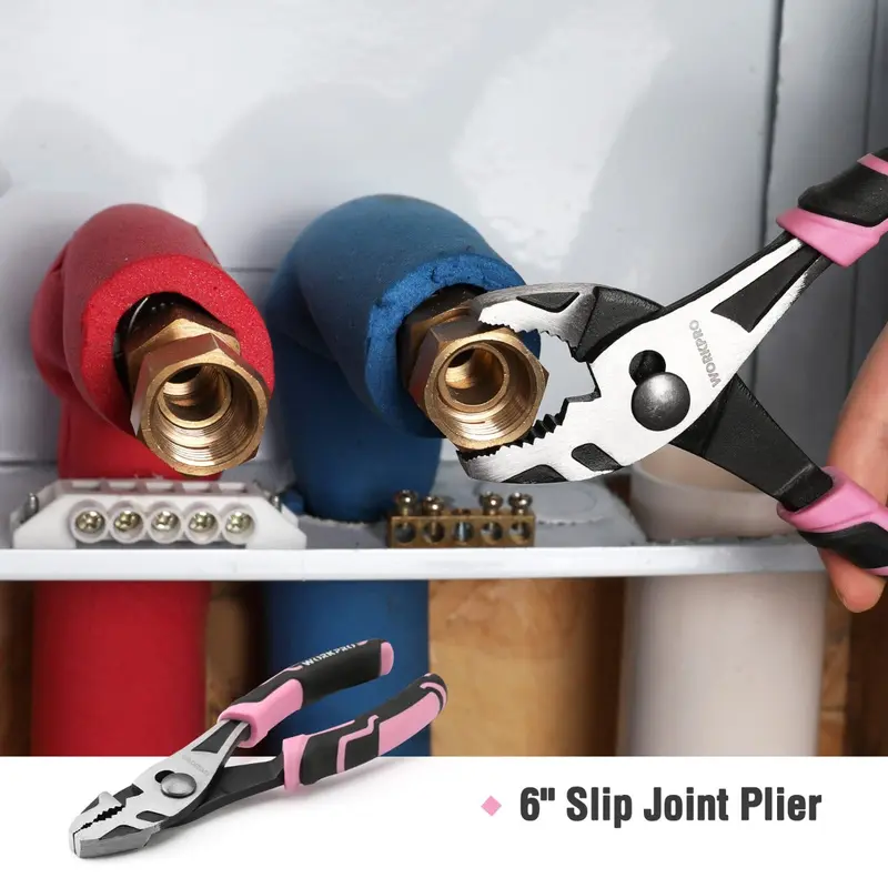WORKPRO 35-teiliges Haushalts-Toolset in Rosa/Blau mit Aufbewahrungs-Toolbox – Pink Ribbon