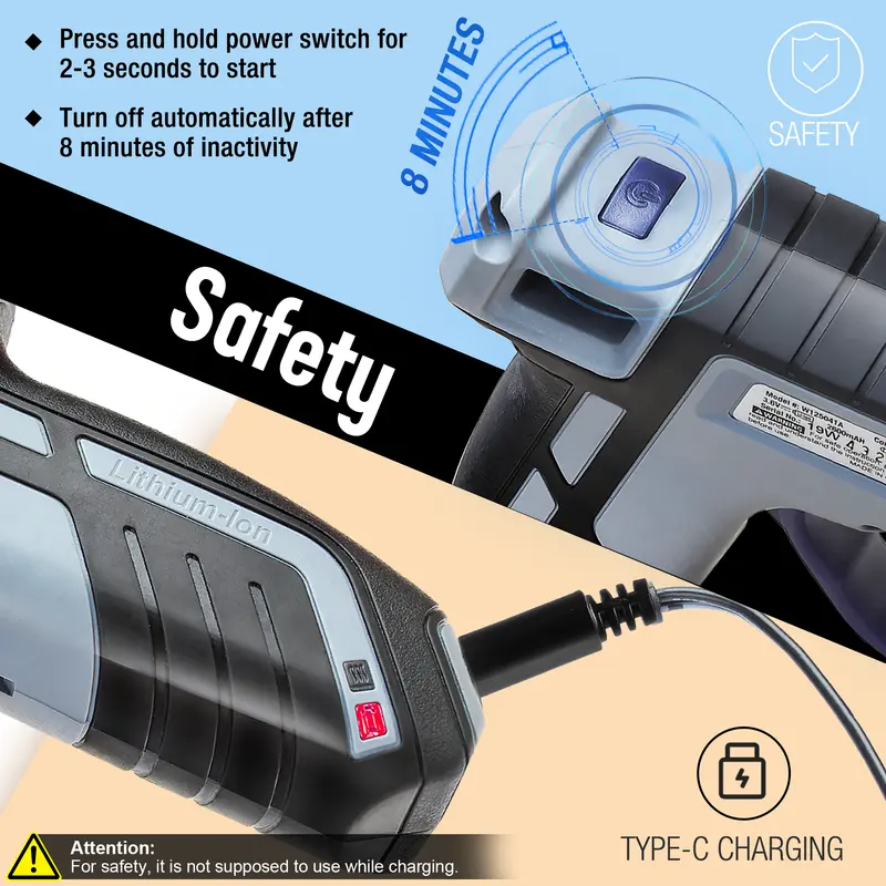 WORKPRO 3,6-V-Akku-Hotmelt-Klebepistole (upgegradet) mit tropfgeschütztem Design und 20 Premium-Mini-Klebestiften