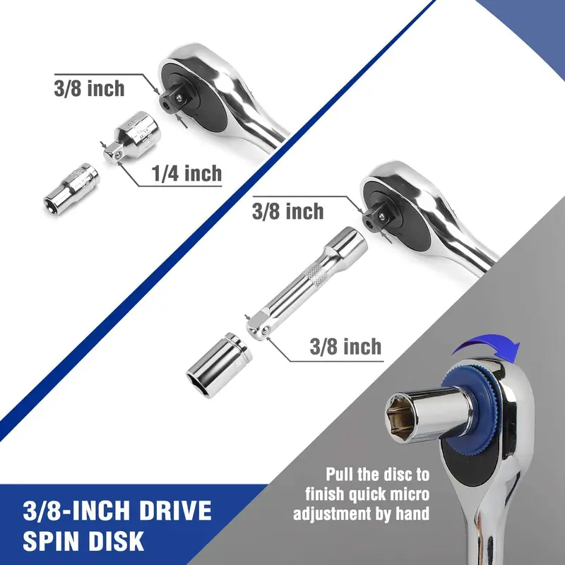 WORKPRO 39-teiliges Steckschlüssel-Set mit Ratsche für Mechaniker – inkl. Werkzeugkasten, metrisch und SAE