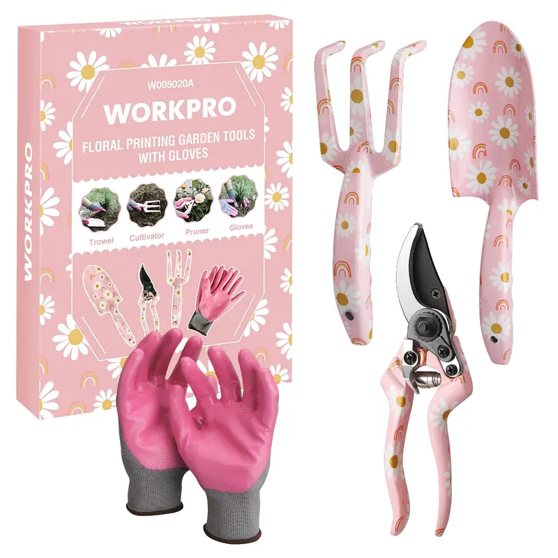WORKPRO 4-teiliges Aluminium-Gartengerät-Set