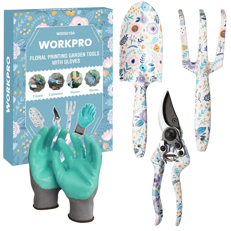 WORKPRO 4-teiliges Aluminium-Gartengerät-Set