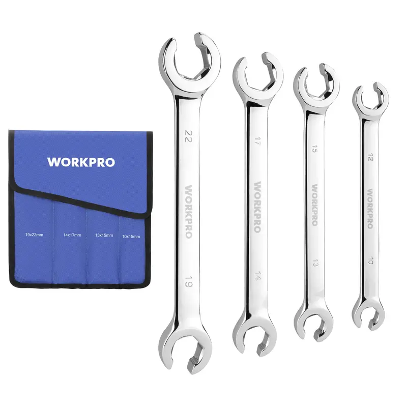 WORKPRO 4-teiliges metrisches Flare-Mutter-Schraubenschlüssel-Set