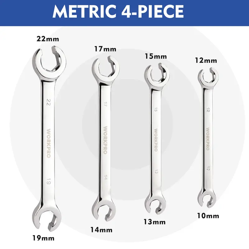 WORKPRO 4-teiliges metrisches Flare-Mutter-Schraubenschlüssel-Set 2