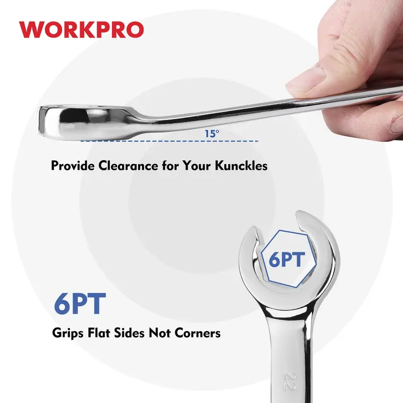 WORKPRO 4-teiliges metrisches Flare-Mutter-Schraubenschlüssel-Set