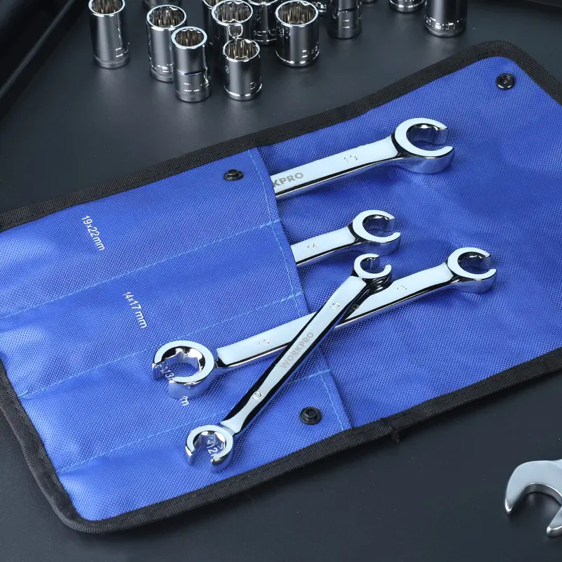 WORKPRO 4-teiliges metrisches Flare-Mutter-Schraubenschlüssel-Set