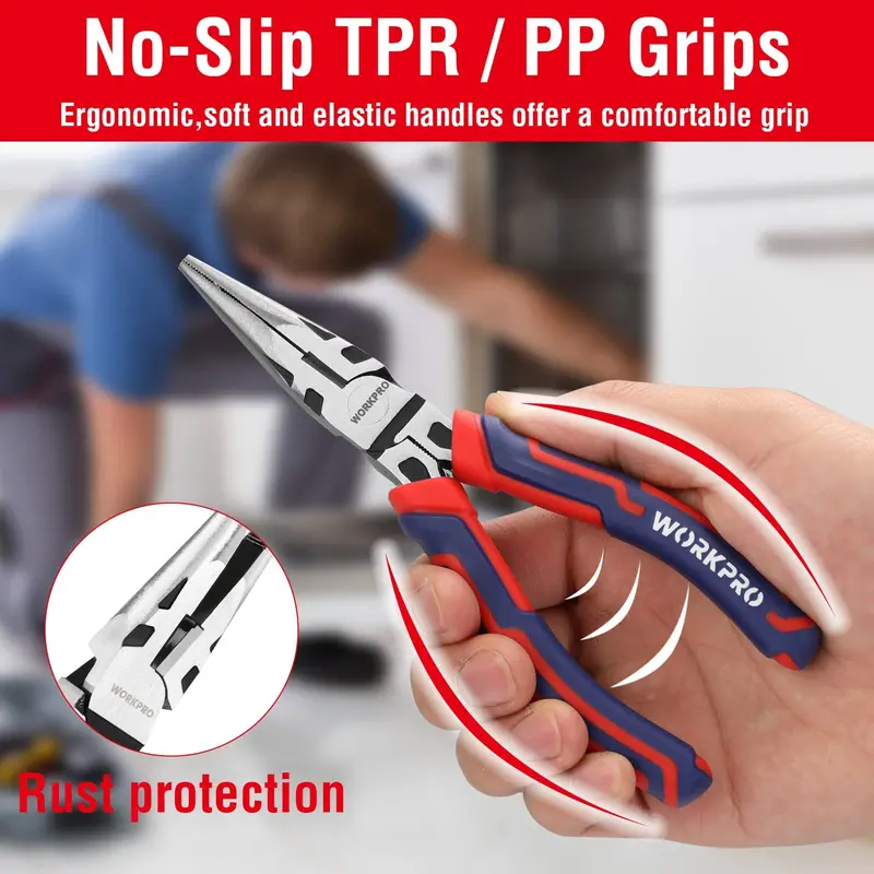 WORKPRO 4-teiliges Premium-CR-V-Zangen-Set für den Bau