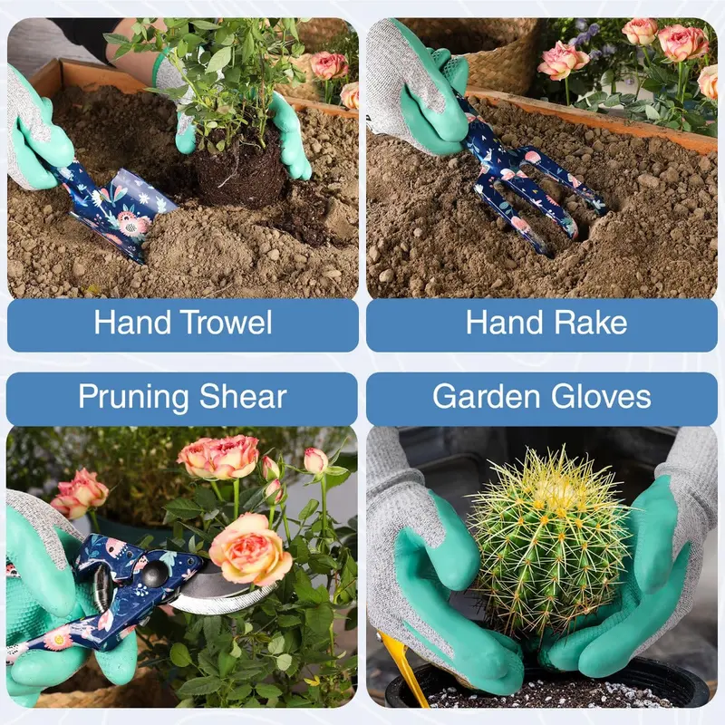 WORKPRO 4-teiliges robustes Handgartenwerkzeug-Set aus Aluminium