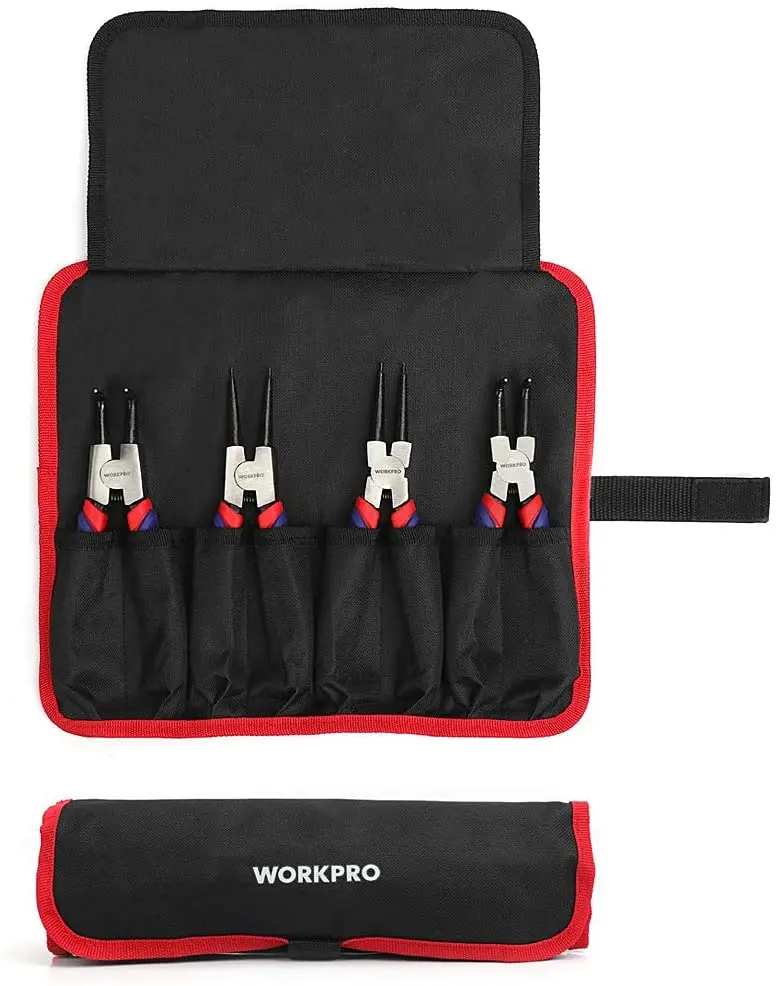 WORKPRO 4-teiliges Sicherungsringzangen-Set mit Aufbewahrungstasche