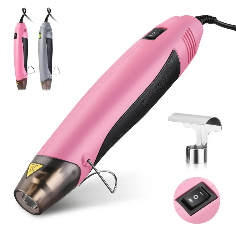 WORKPRO 400 W Mini-Haartrockner mit Reflektor-Düse – Rosa Band