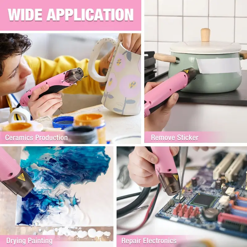 WORKPRO 400 W Mini-Haartrockner mit Reflektor-Düse – Rosa Band