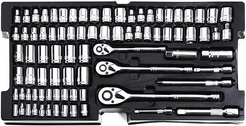 WORKPRO 408-teiliges Mechaniker-Handwerkzeug-Set mit 3-Schubladen-Metallbox für schwere Beanspruchung
