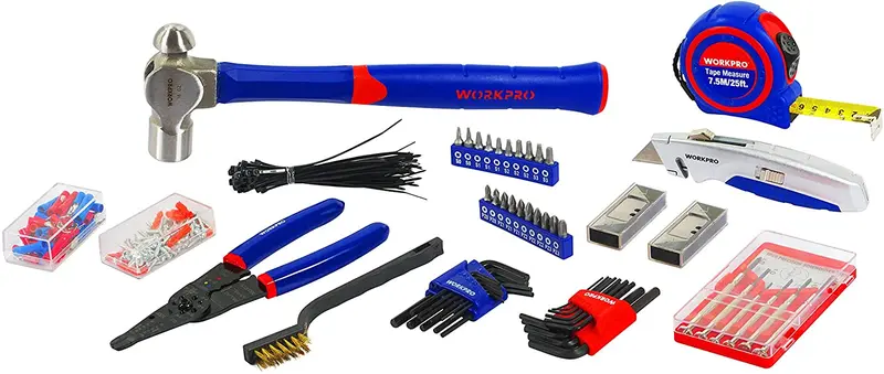 WORKPRO 408-teiliges Mechaniker-Handwerkzeug-Set mit 3-Schubladen-Metallbox für schwere Beanspruchung