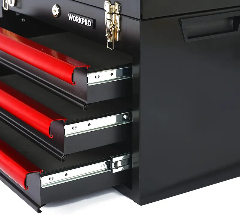 WORKPRO 408-teiliges Mechaniker-Handwerkzeug-Set mit 3-Schubladen-Metallbox für schwere Beanspruchung