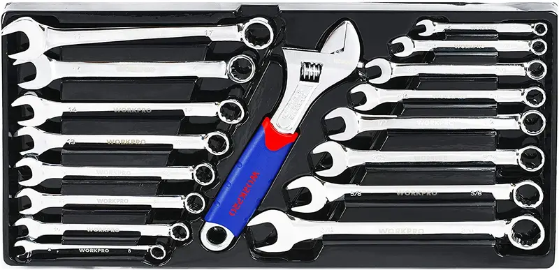 WORKPRO 408-teiliges Mechaniker-Handwerkzeug-Set mit 3-Schubladen-Metallbox für schwere Beanspruchung