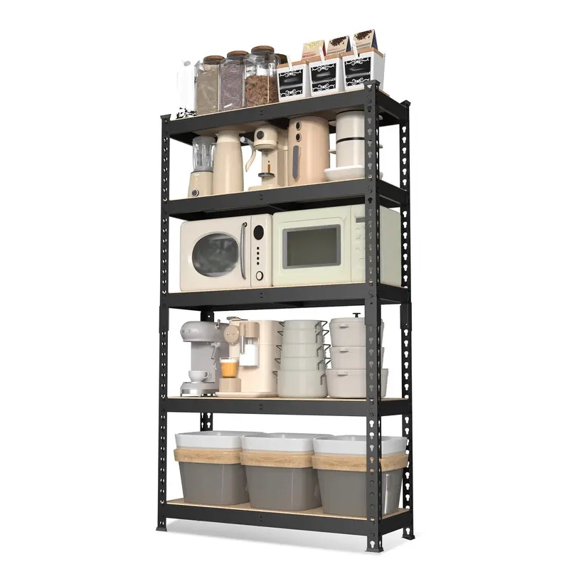 WORKPRO 5-Ebenen-verstellbares Stahlregal, 27-2/5" B x 11-7/10" T x 60" H, Hochbelastbares Regal mit MDF-Platten, Gesamtlastkapazität bis zu 748 kg
