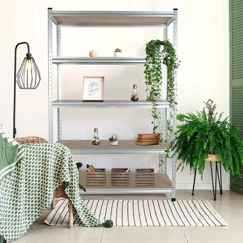 WORKPRO 5-Etagen-Aufbewahrungsregal, 122 cm (B) × 61 cm (T) × 183 cm (H), verstellbares Hochleistungs-Aufbewahrungsregal aus robustem Aluminiumlegierungsmaterial