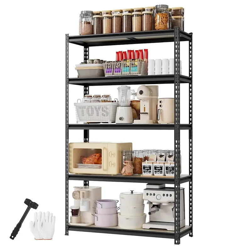 WORKPRO 5-stufiges verstellbares Metall-Regalsystem – Schwarz
