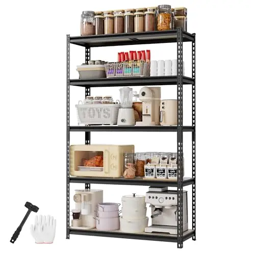 WORKPRO 5-stufiges verstellbares Metall-Regalsystem – Schwarz