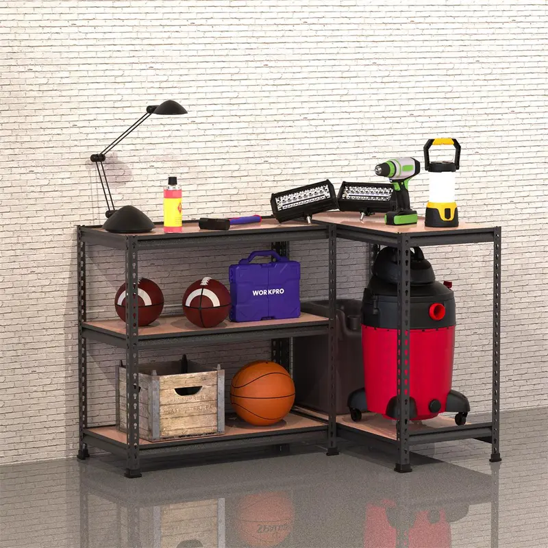 WORKPRO 5-stufiges verstellbares Metallregal, robustes Lagerregal mit hoher Tragkraft, 91 cm (B) × 46 cm (T) × 183 cm (H), Tragfähigkeit bis zu 1814 kg