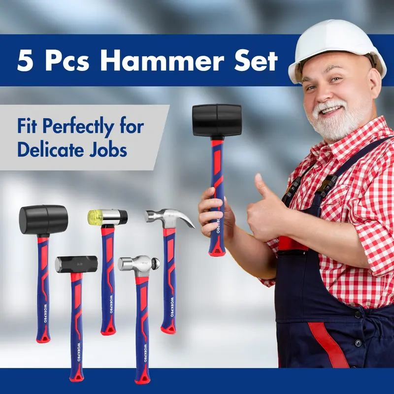 WORKPRO 5-teiliges Hammer-Set
