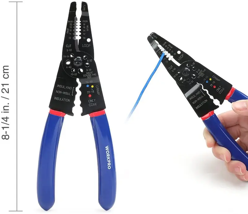 WORKPRO 582-teiliges Crimpanschluss-Set mit Schrumpfschlauch für elektrische Reparaturen inkl. Abisolierzange
