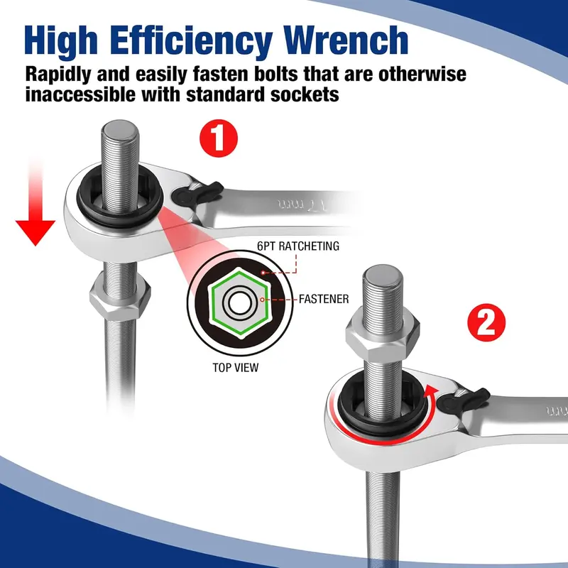 WORKPRO 7-teiliges 3-in-1 umschaltbares Ratschen-Schraubenschlüssel-Set