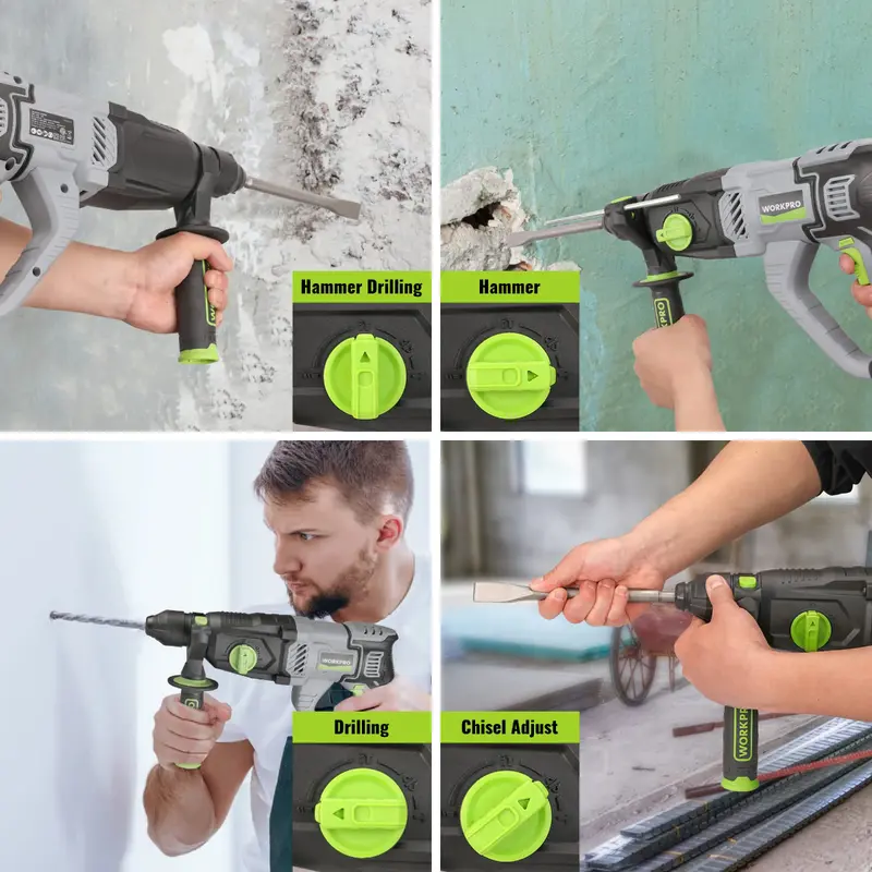 WORKPRO 7,5-A-SDS-Plus-Schlagbohrmaschine mit 32 mm Bohrfutter, Premium-Kabelversion, leichtes Gerät