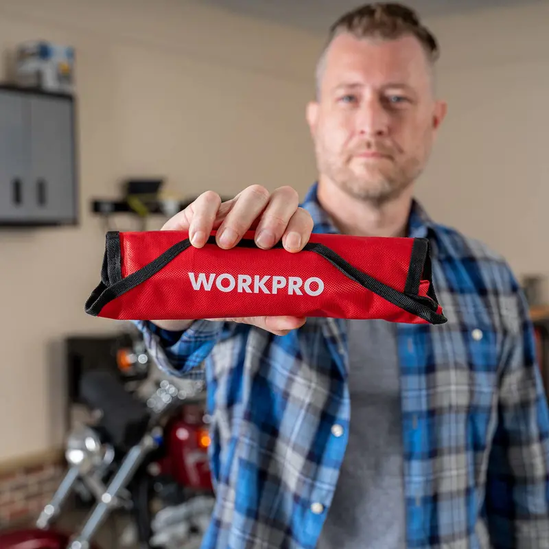 WORKPRO 8-teiliges Flex-Kopf-Ratschen-Steckschlüssel-Set mit Aufbewahrungstasche