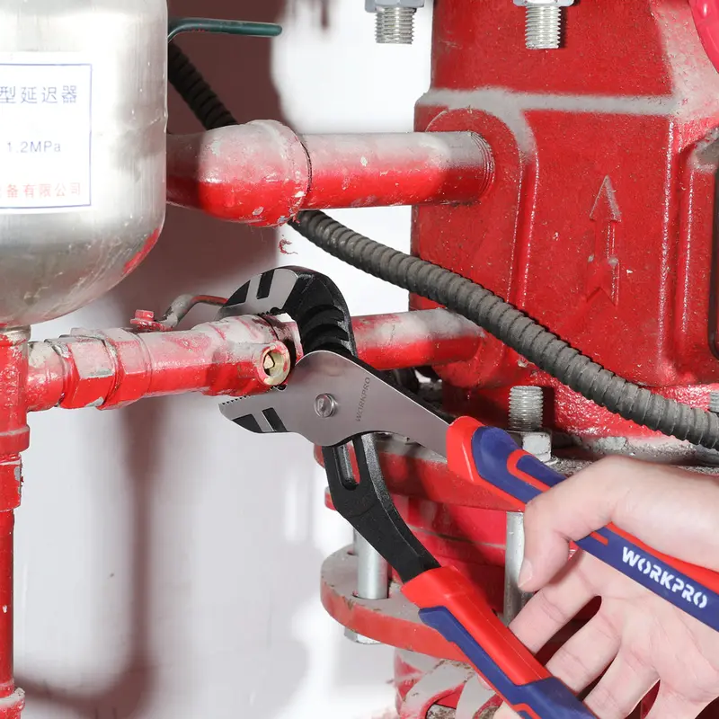 WORKPRO 8-Zoll-Rillen-Gelenkzangen, einstellbare Wasserpumpenzangen aus CRV-Stahl für Heimreparaturen, zum Festhalten, Anziehen von Muttern und Schrauben sowie für Rohre und Armaturen