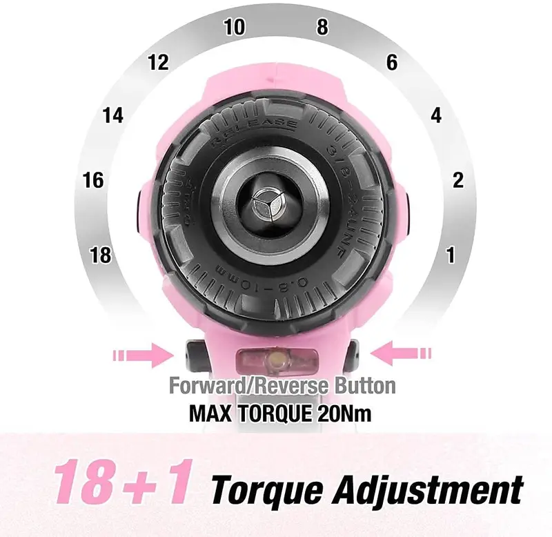 WORKPRO Akku-Bohrschrauber-Set 12 V, elektrischer Schraubendreher für Frauen – Rosa Band