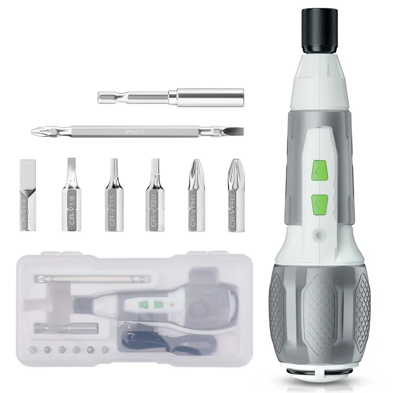 WORKPRO Akku-Schraubendreher-Set, 4 V, USB-wiederaufladbar, Lithium-Ionen-Akku – Rosa Band