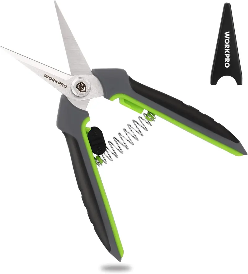 WORKPRO Astschere, 15,9 cm (6,25 Zoll), Gartenschere mit Scheide, gerade Klinge aus rostfreiem Stahl für präzises Beschneiden und Trimmen