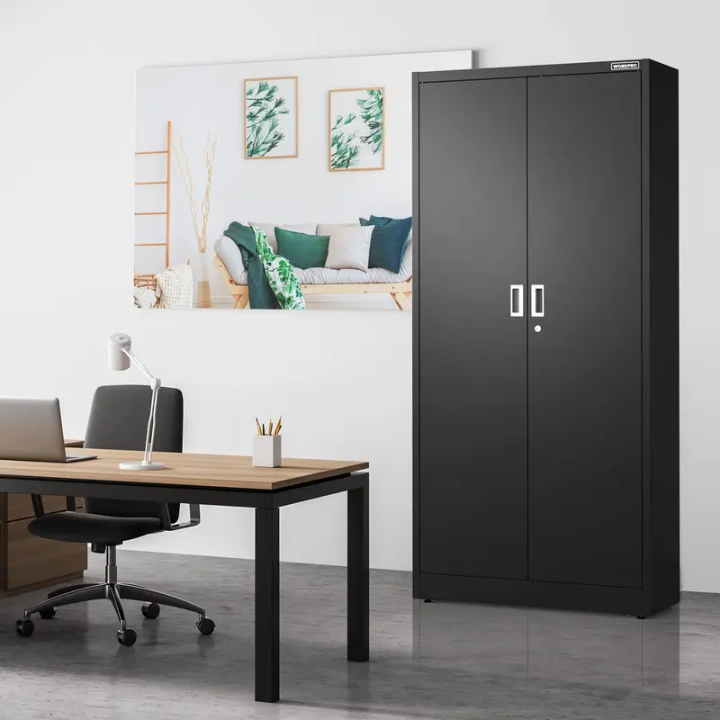 WORKPRO Aufbewahrungsschrank, metallene Garagenschränke mit Türen und Regalen 2