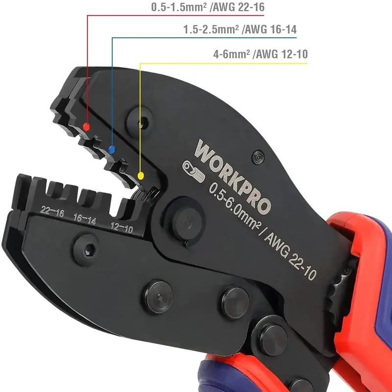 WORKPRO Crimpzange-Set mit 100 Stück Anschlussklemmen