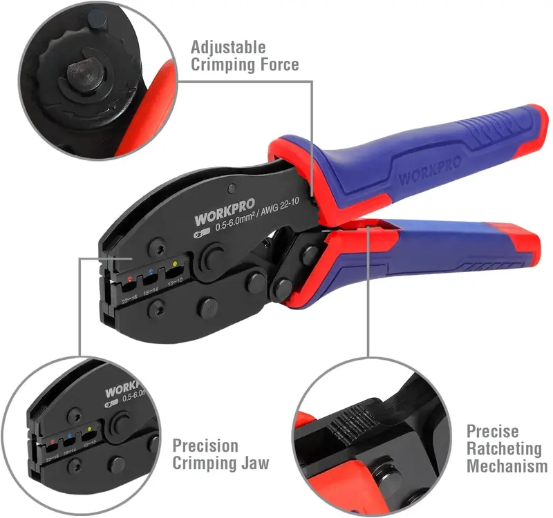 WORKPRO Crimpzange-Set mit 100 Stück Anschlussklemmen