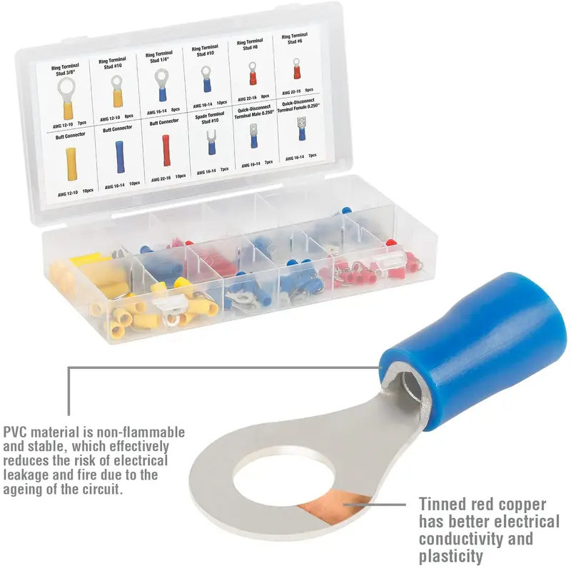 WORKPRO Crimpzange-Set mit 100 Stück Anschlussklemmen
