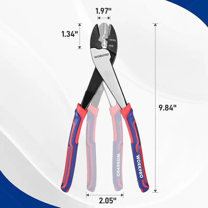 WORKPRO-Drahtschneider/Crimptool, 24 cm, für isolierte und nicht isolierte Anschlüsse und Klemmen (10–22 AWG) 2