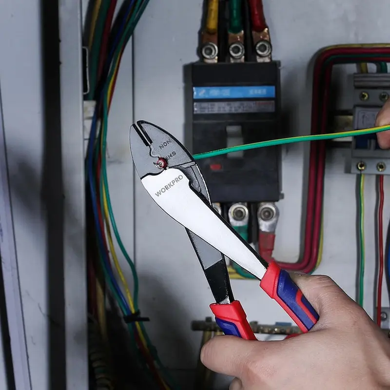 WORKPRO-Drahtschneider/Crimptool, 24 cm, für isolierte und nicht isolierte Anschlüsse und Klemmen (10–22 AWG)