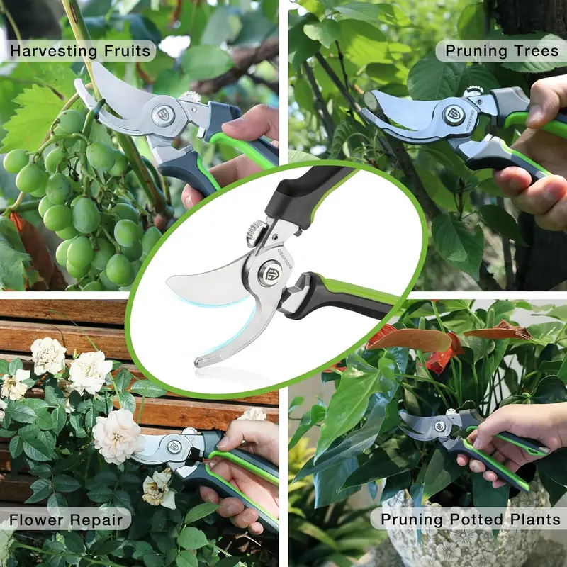 WORKPRO Gartenschere mit Umgehungsmechanik, 21,6 cm (8,5 Zoll), Gartenschere mit CRV-Ganzstahlklingen, Handgartenwerkzeug zum Schneiden und Beschneiden von Bonsai, Ästen, Kräutern, Rosen und Blumen