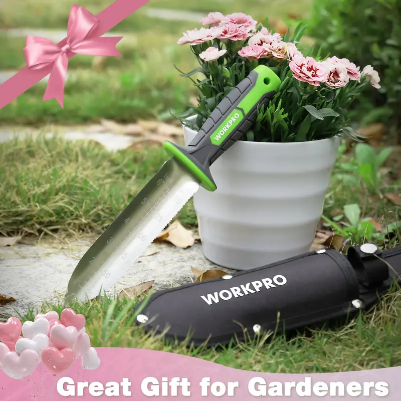 WORKPRO Gartenspatel mit Oxford-Scheide, 7"-Klinge aus rostfreiem Stahl mit scharfer Schneide
