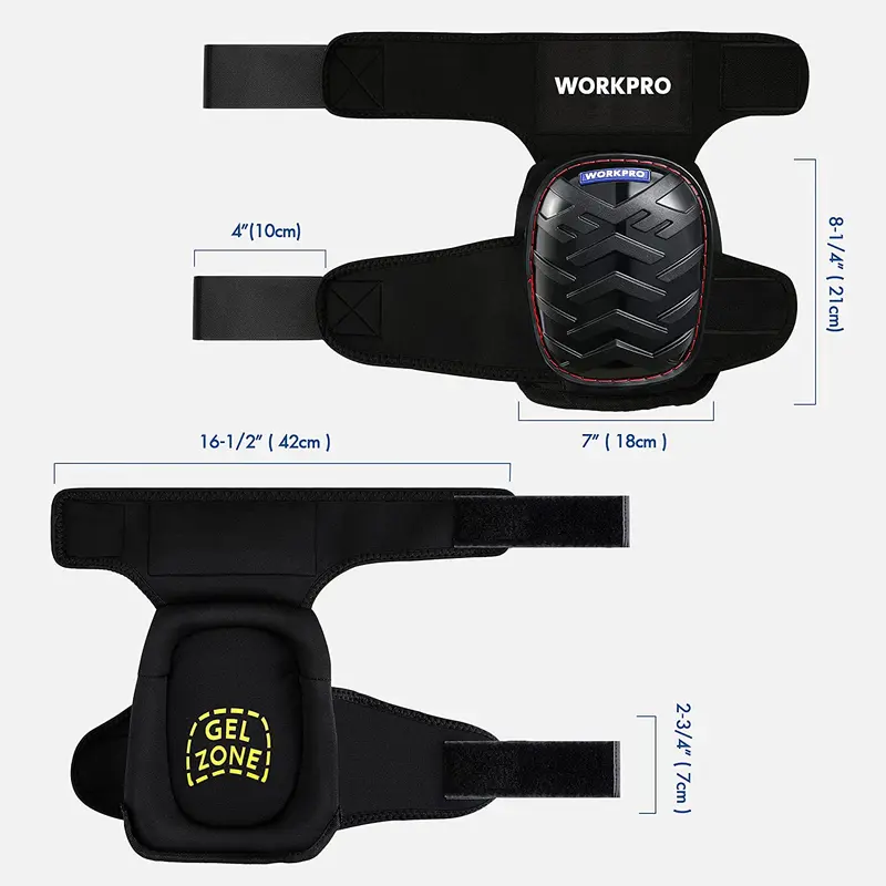 WORKPRO Gel-Knieschoner mit rutschfesten Gurten, professionelle Knieschoner für die Arbeit