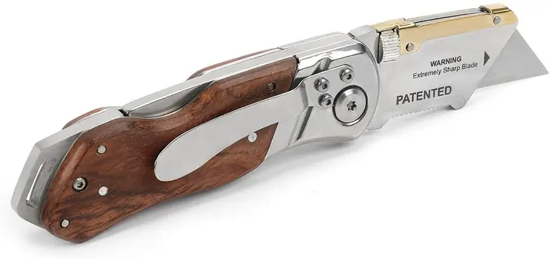 WORKPRO Klappbarer Universal-Messer mit Holzgriff, robustes Schneidwerkzeug