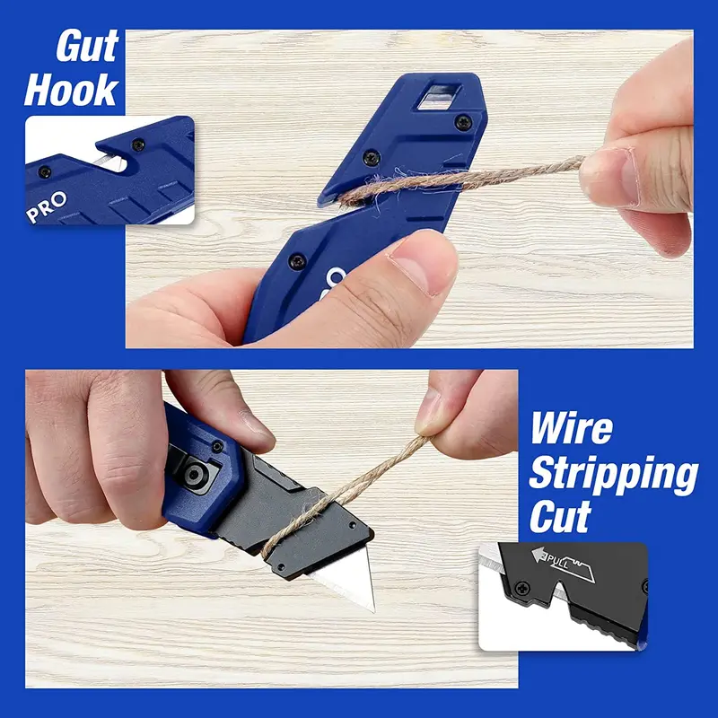 WORKPRO Klappbares Universal-Messer mit leichtem Nylon-Griff – Universelles Schneidwerkzeug mit 10 Ersatzklingen