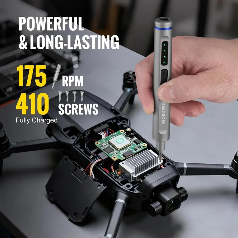 WORKPRO Mini-Akku-Schrauber mit Magnetisierer, 36 S2-Stahl-Bits und 2 Hebeln, 3,7-V-Präzisionsschrauber-Set für Smartphone-, Kamera- und Laptop-Reparaturen 2