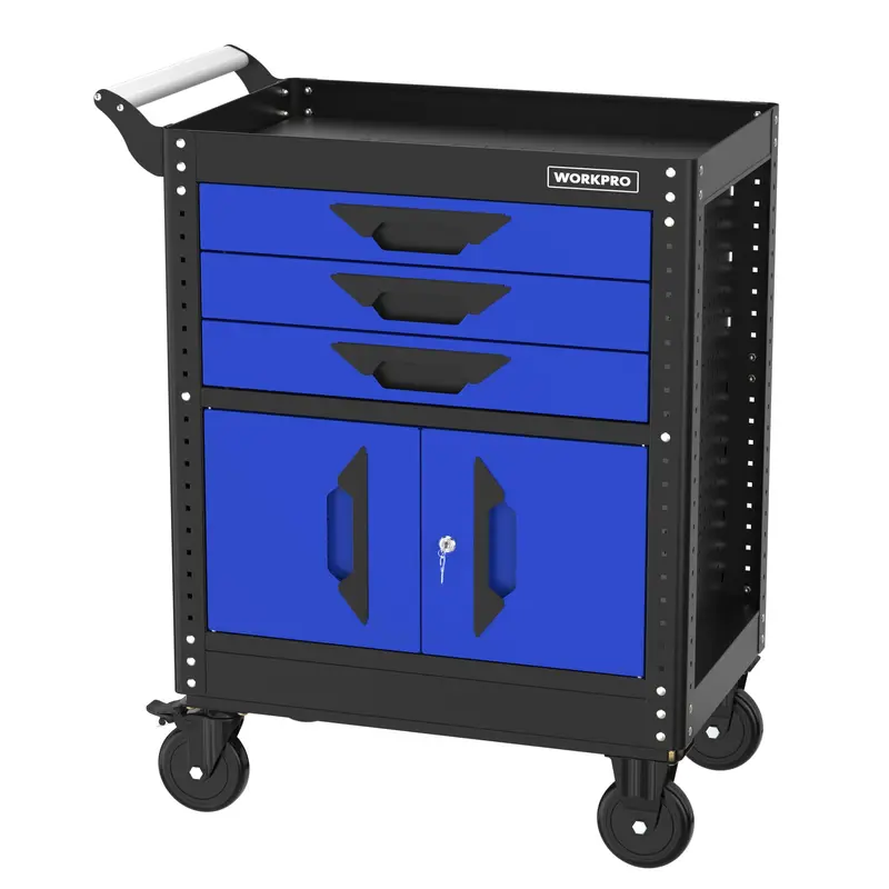 WORKPRO Rollbare Werkzeugkiste mit 3 Schubladen, 70 cm