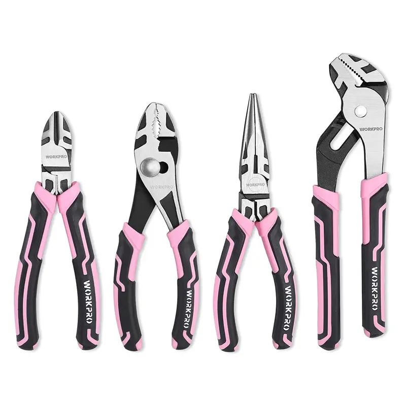 WORKPRO Rosa 4-teiliges Zangen-Set – Rosa Band